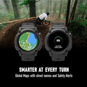 Coros Black Smartwatch with Safety Alerts
